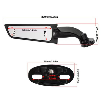 1 Pair of Durable Motorcycle Modification Universal Wind Wing Rear View Mirrors Sturdy Adjustable Die-cast Aluminium Alloy Wind Wing Rear View Mirror