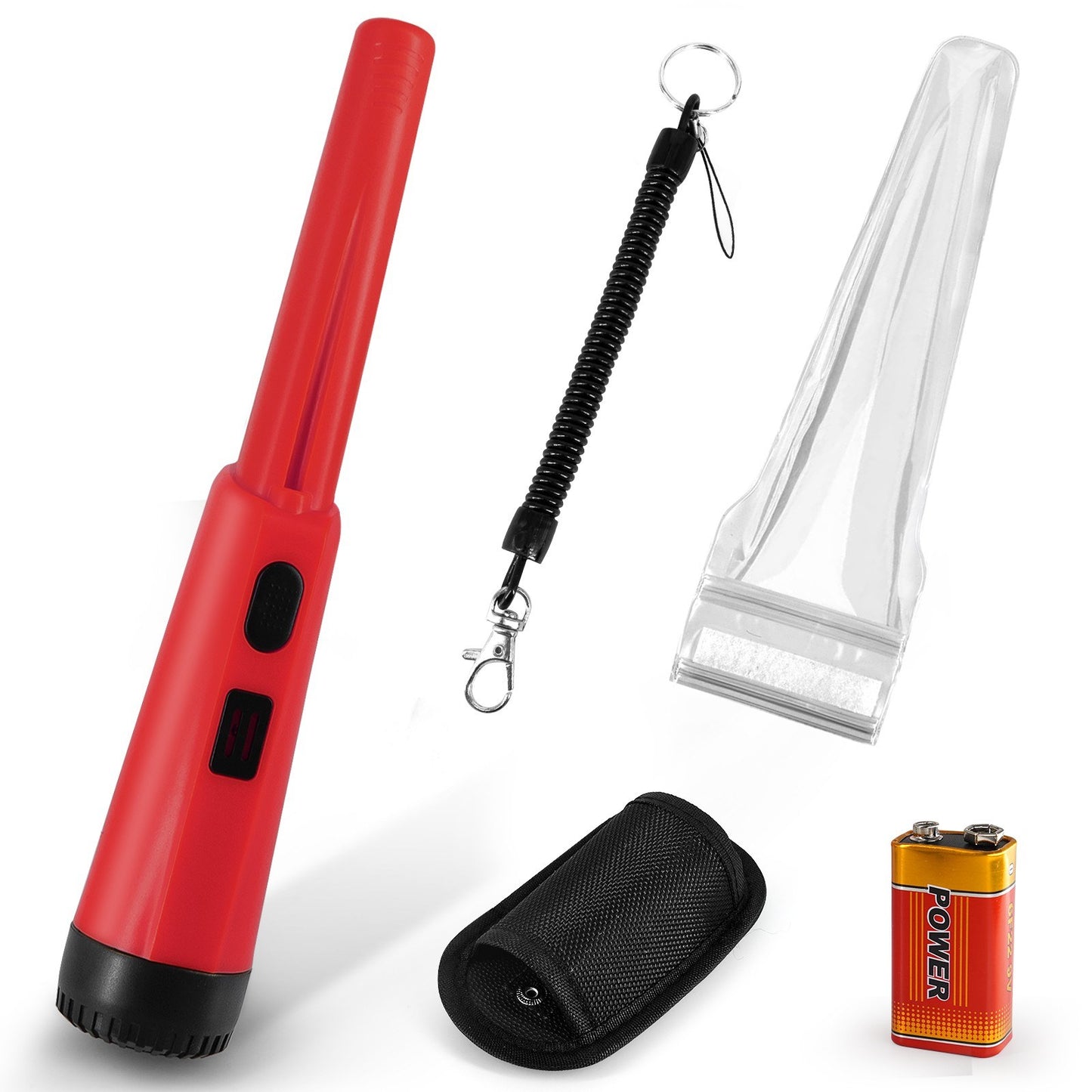 Portable Handheld Metal Pin Pointer GP-Pointers Rod Detector Underground Wiring Detector 360-Degree Search Gold Finder Bolt Finder with Spring Buckle/Wrist Guard/Waterproof Bag/Battery