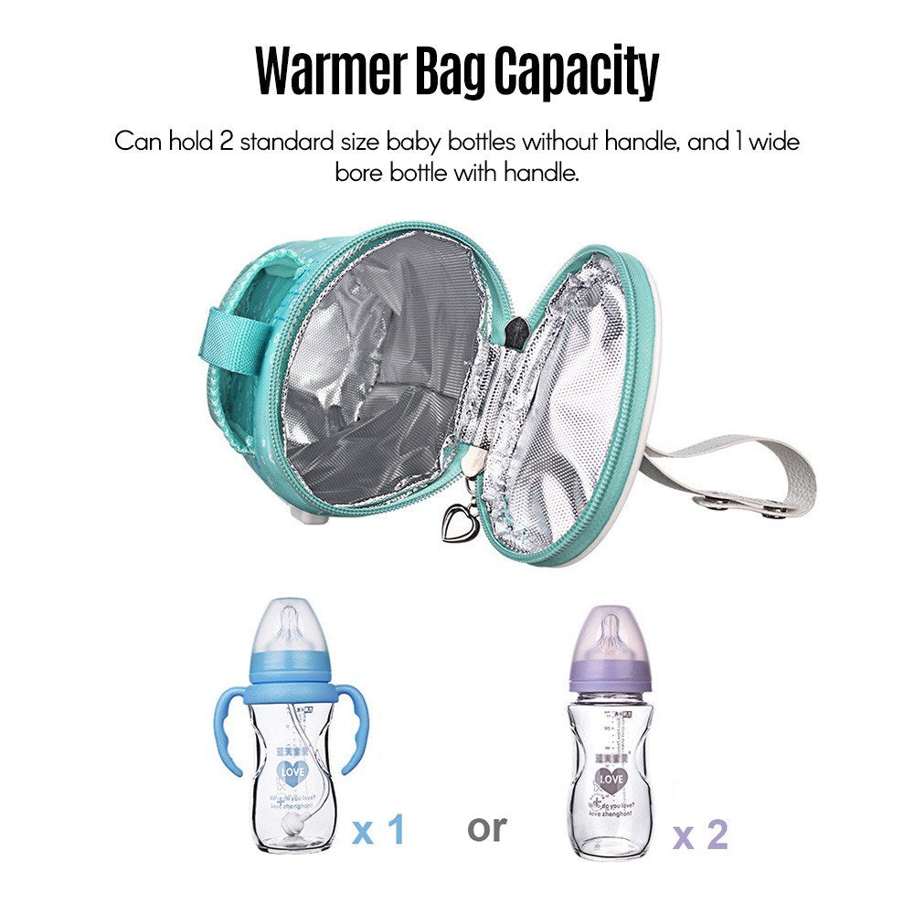 Portable Bottle Warmer Travel Baby Bottle Bag Lightweight Thermal Pouch for Infant Feeding Bottle with USB Cable