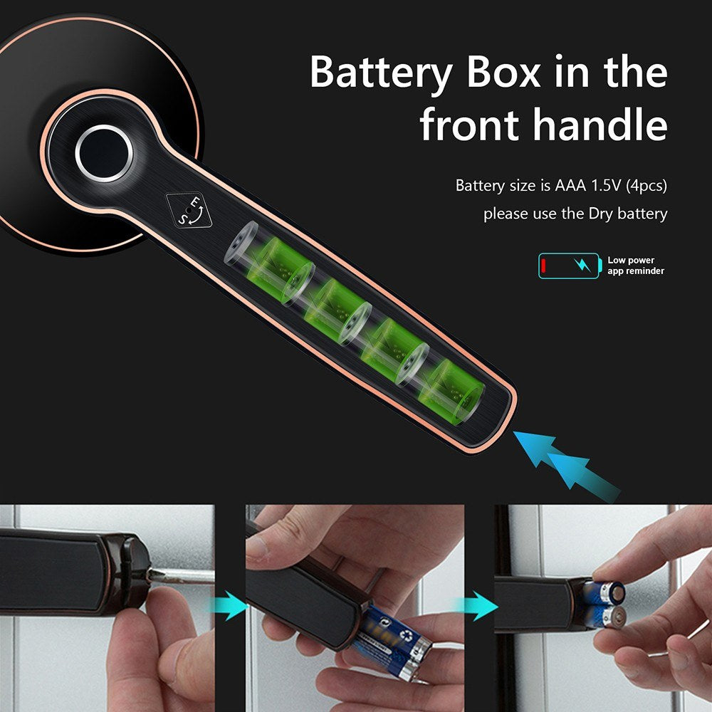Bluetooth Door Knob Lock Fingerprint Door Lock Smart Lock, Key-less Entry Door Lock for Home Apartment Office