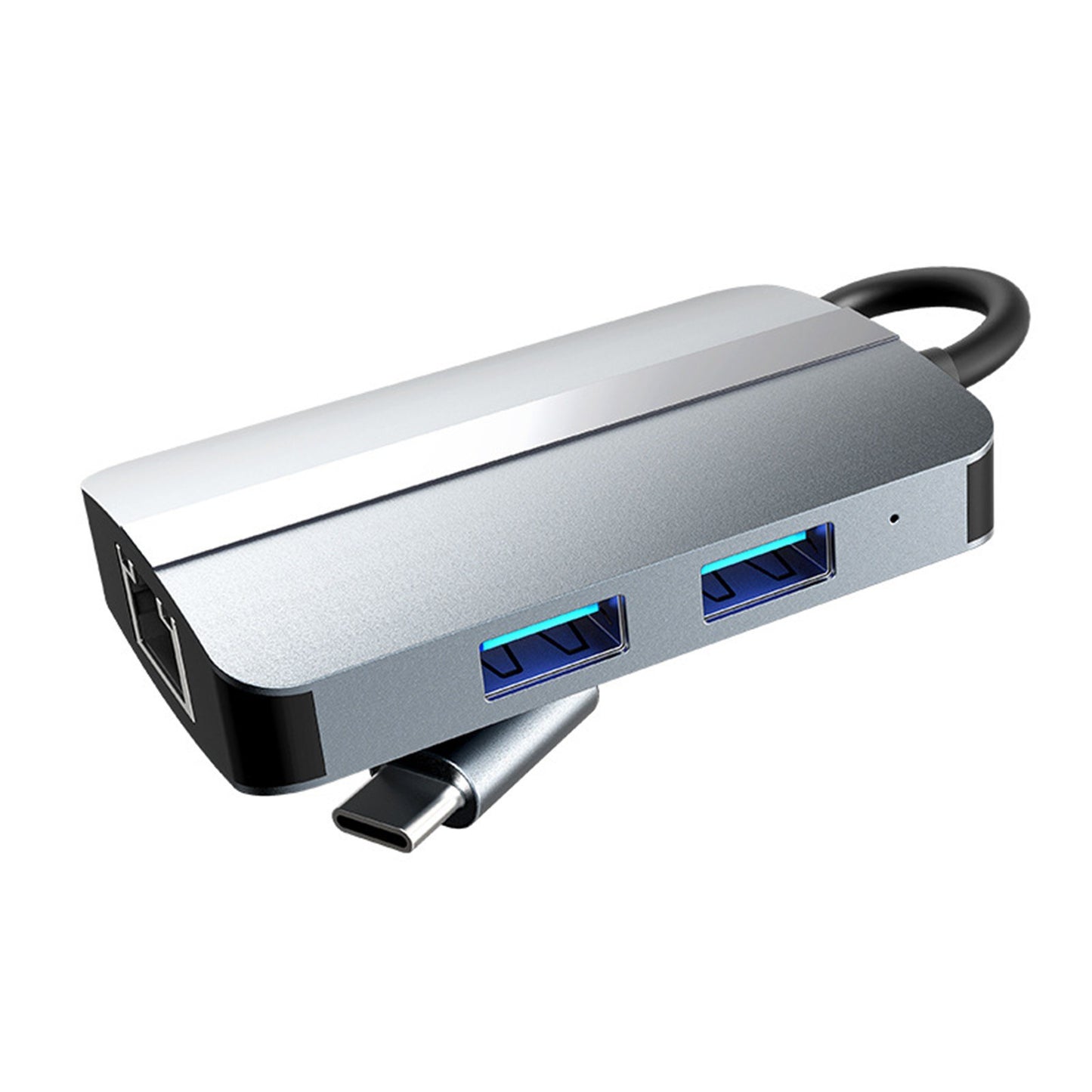 5-in-1 Portable USB C Hub Adapter Multi-port Type-C Docking Station with Memory/TF Card Reader/RJ45 Ethernet/USB 3.0/USB 2.0 for MacBook MateBook HUAWEI Samsung