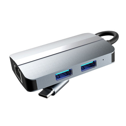 5-in-1 Portable USB C Hub Adapter Multi-port Type-C Docking Station with Memory/TF Card Reader/RJ45 Ethernet/USB 3.0/USB 2.0 for MacBook MateBook HUAWEI Samsung