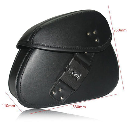 1Pair Motorcycle Saddlebag PU Leather Side Bags Universal Storage Organizer Portable Pouches Waterproof with Combination Lock
