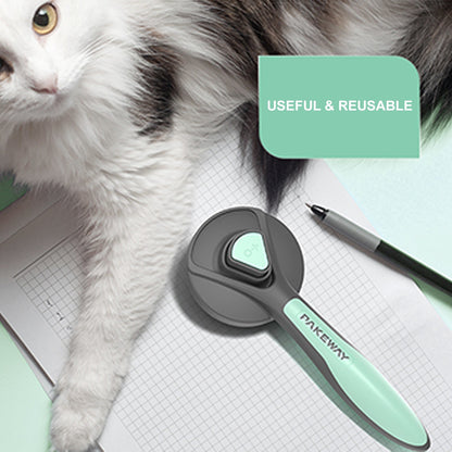 PAKEWAY Cat Brush Self Cleaning Slicker Brush Dog Pet Pumpkin Brush for Shedding and Grooming
