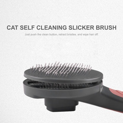 PAKEWAY Cat Brush Self Cleaning Slicker Brush Dog Pet Pumpkin Brush for Shedding and Grooming