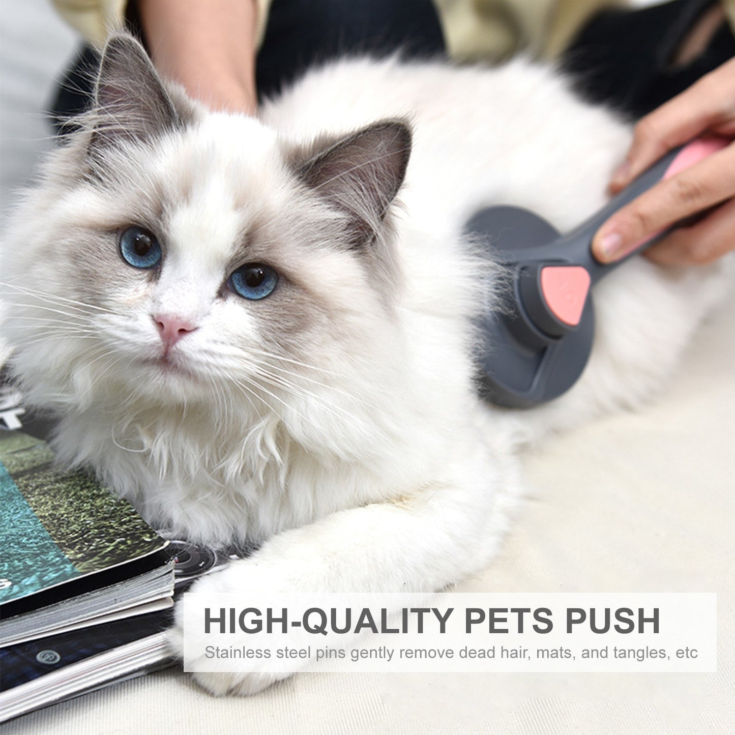 PAKEWAY Cat Brush Self Cleaning Slicker Brush Dog Pet Pumpkin Brush for Shedding and Grooming