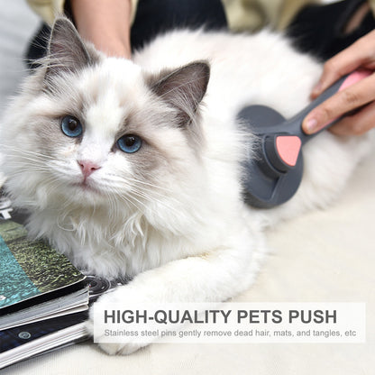 PAKEWAY Cat Brush Self Cleaning Slicker Brush Dog Pet Pumpkin Brush for Shedding and Grooming