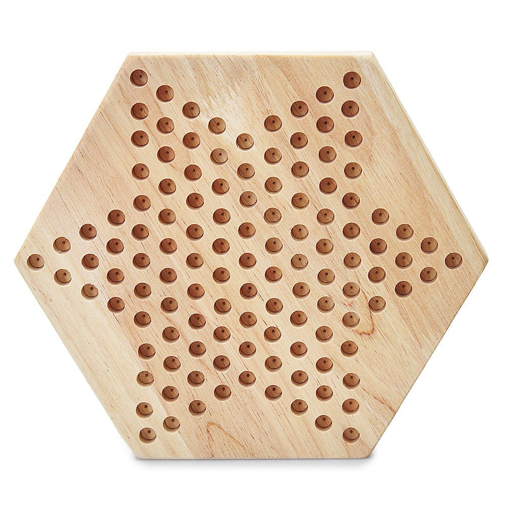 Chinese Checker Classic Original Game Set Rubber Wooden Board Game Strategy Game for Kids Adults