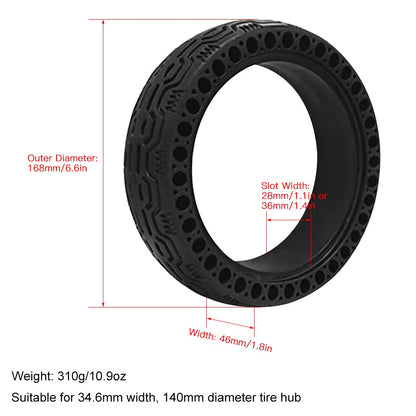 Honeycomb Solid Tire 6.5-inch Electric Scooter Wheels Replacement Tire