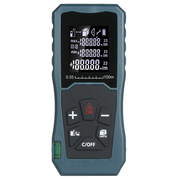 Laser Distance Meter Bubble Level Handheld 1.6-inch LCD Diastimeter Pythagorean Mode Measure Distance Area and Volume