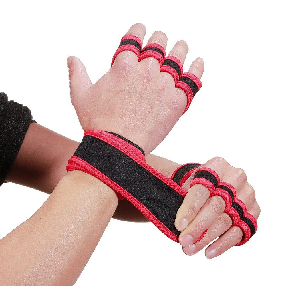 1 Pair Sports Ventilated Workout Gloves Lifting Pads Hand Protector with Integrated Wrist Wraps for Weight Lifting, Training, Fitness, Exercise