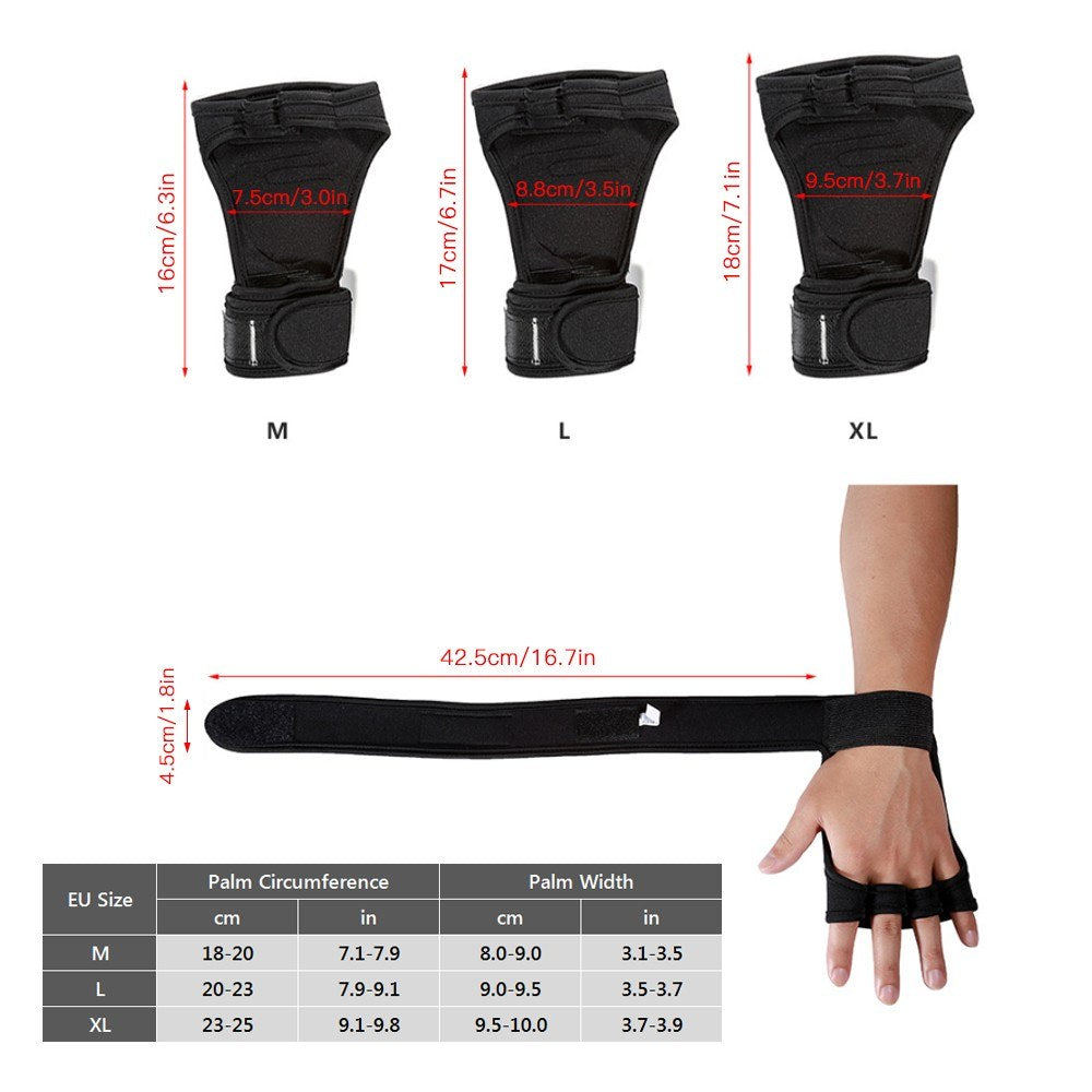 1 Pair Sports Ventilated Workout Gloves Lifting Pads Hand Protector with Integrated Wrist Wraps for Weight Lifting, Training, Fitness, Exercise