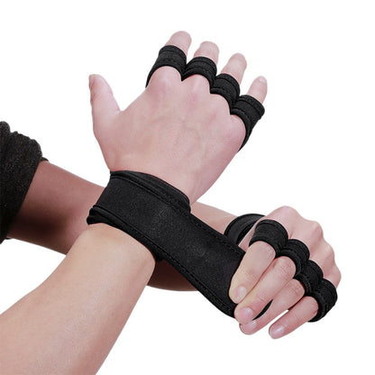 1 Pair Sports Ventilated Workout Gloves Lifting Pads Hand Protector with Integrated Wrist Wraps for Weight Lifting, Training, Fitness, Exercise