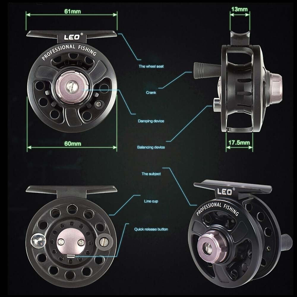 LEO Left / Right Interchangeable 3BB Ball Bearing Full Metal Fly Fish Reel Rafting Ice Fishing Wheel