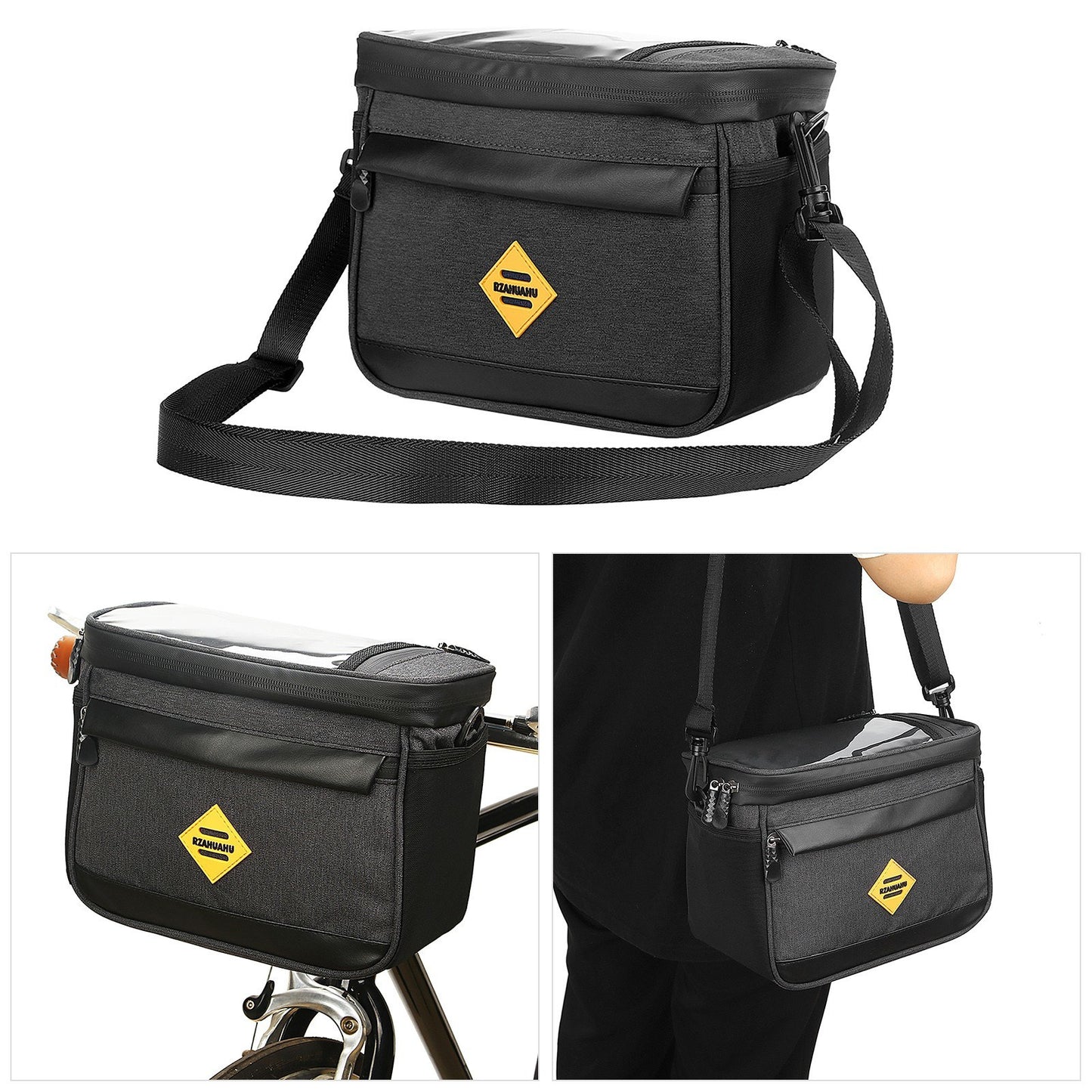 Multi-functional Cycling Insulated Bike Cooler Bag Anti-wear Water Resistant Bike Handlebar Bag Pannier with Bike Phone Mount
