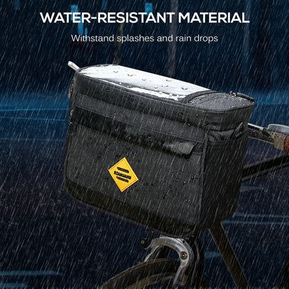 Multi-functional Cycling Insulated Bike Cooler Bag Anti-wear Water Resistant Bike Handlebar Bag Pannier with Bike Phone Mount
