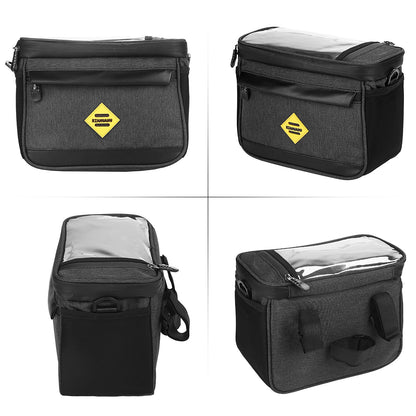 Multi-functional Cycling Insulated Bike Cooler Bag Anti-wear Water Resistant Bike Handlebar Bag Pannier with Bike Phone Mount