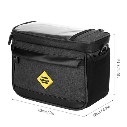 Multi-functional Cycling Insulated Bike Cooler Bag Anti-wear Water Resistant Bike Handlebar Bag Pannier with Bike Phone Mount