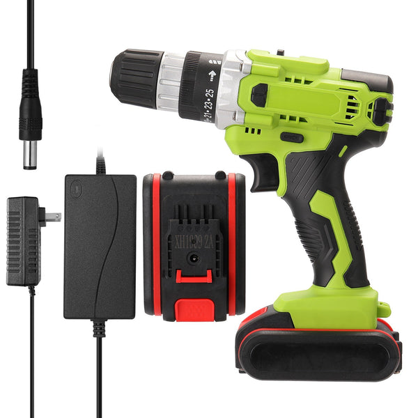 Cordless Drill 21V Electric Power Drill Drivers Tools Kit Rechargeable Hand Drills for Drilling Wood, Metal, Ceramics, Plastic
