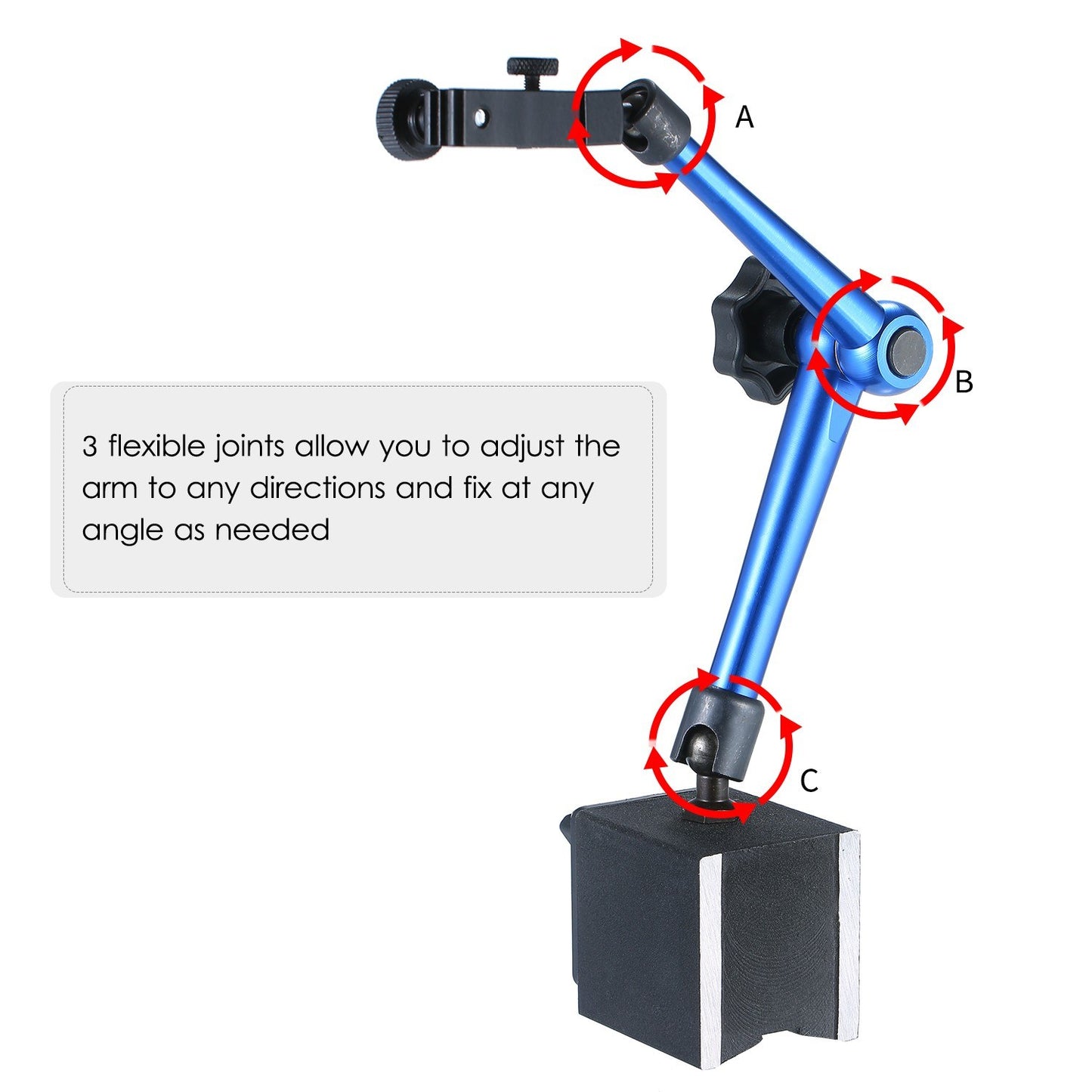 Magnetic Base Holder 350mm Heavy Duty Flexible Universal Magnetic Base Brackets for Dial Test Gauge Indicator with 154lbs Pull