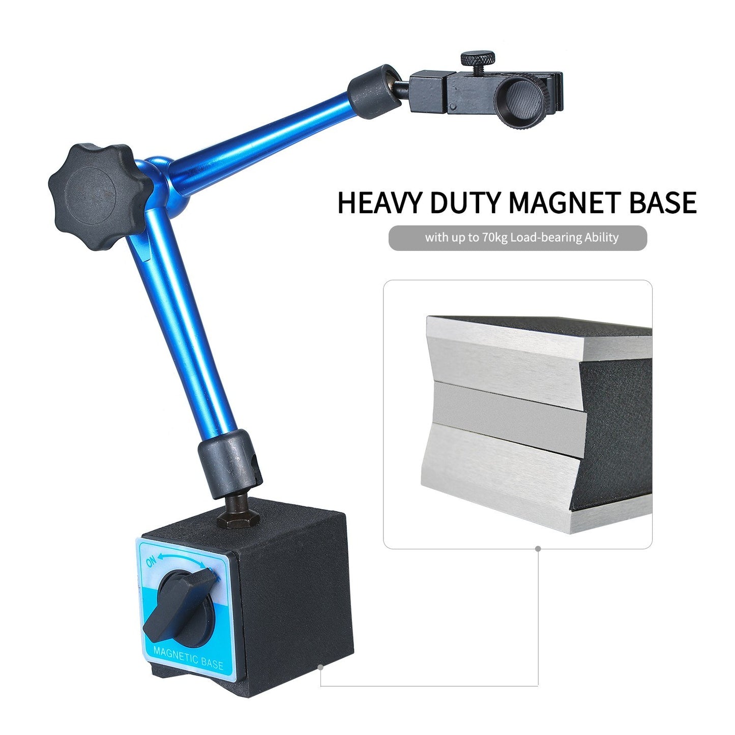 Magnetic Base Holder 350mm Heavy Duty Flexible Universal Magnetic Base Brackets for Dial Test Gauge Indicator with 154lbs Pull