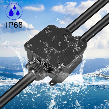 IP68 Waterproof Outdoor Electrical Junction Box Underground Cable Wires Power Cord Connector