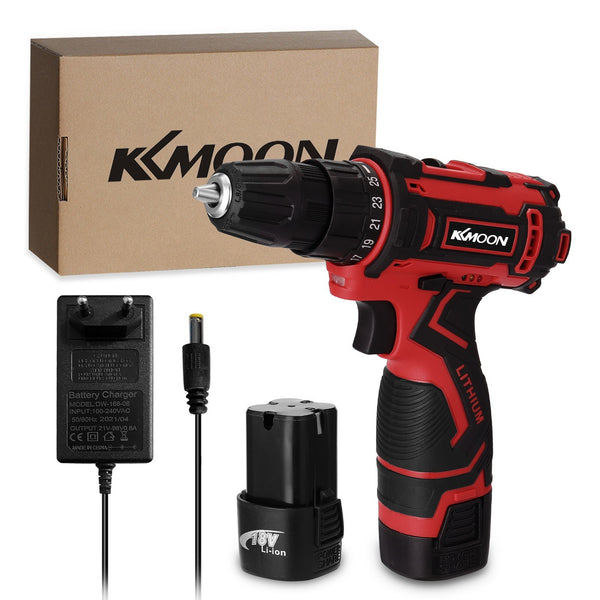 KKMOON 18V Multifunctional Electric Cordless Drill Rechargeable Hand Drill Home DIY Power Tool - EU Plug