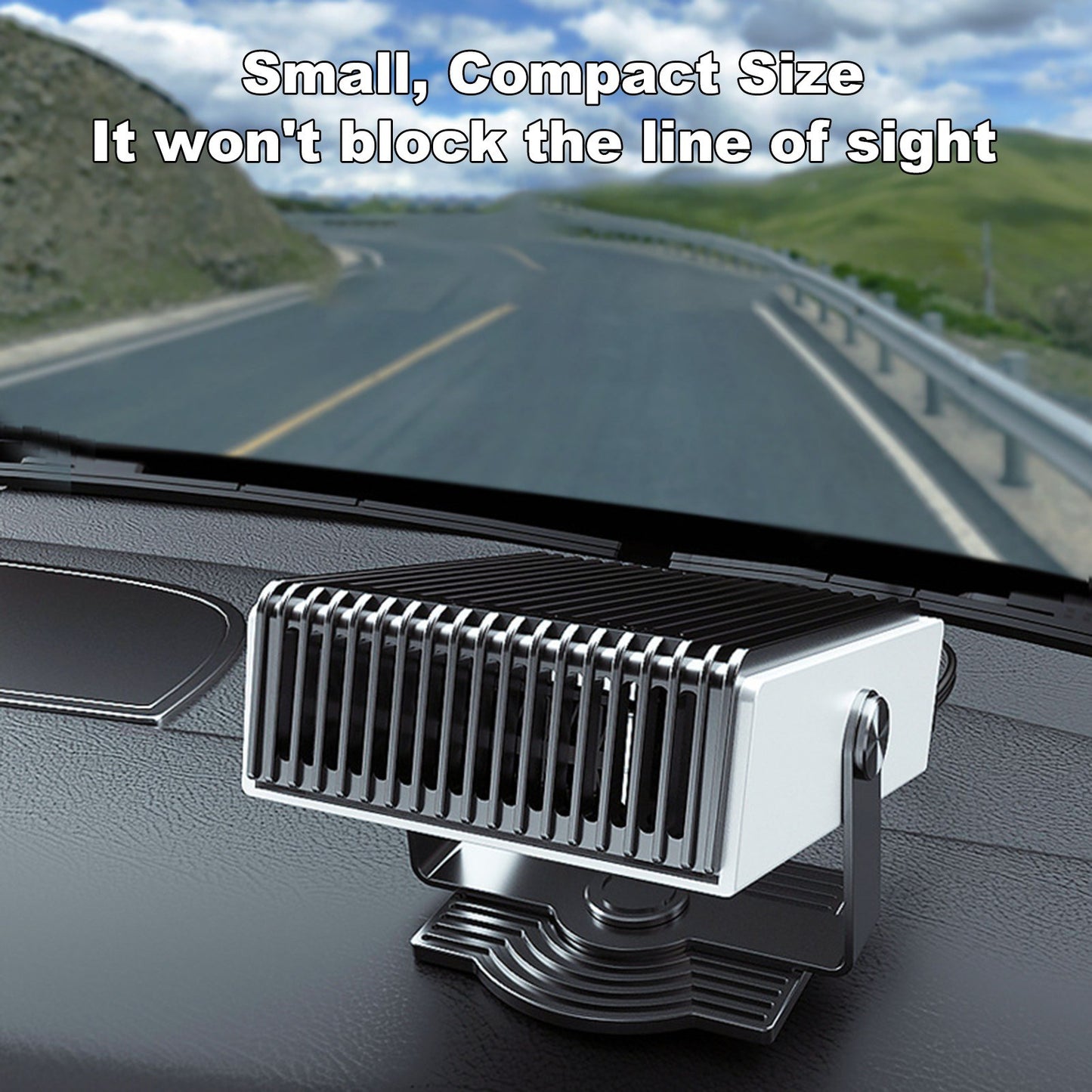 12V Car Heater 150W 2-in-1 Auto Heater Fan Fast Heating Cooling Air Purify 180-degree Rotary Defroster Defogger