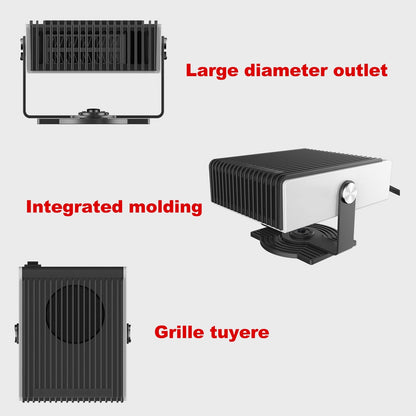 12V Car Heater 150W 2-in-1 Auto Heater Fan Fast Heating Cooling Air Purify 180-degree Rotary Defroster Defogger