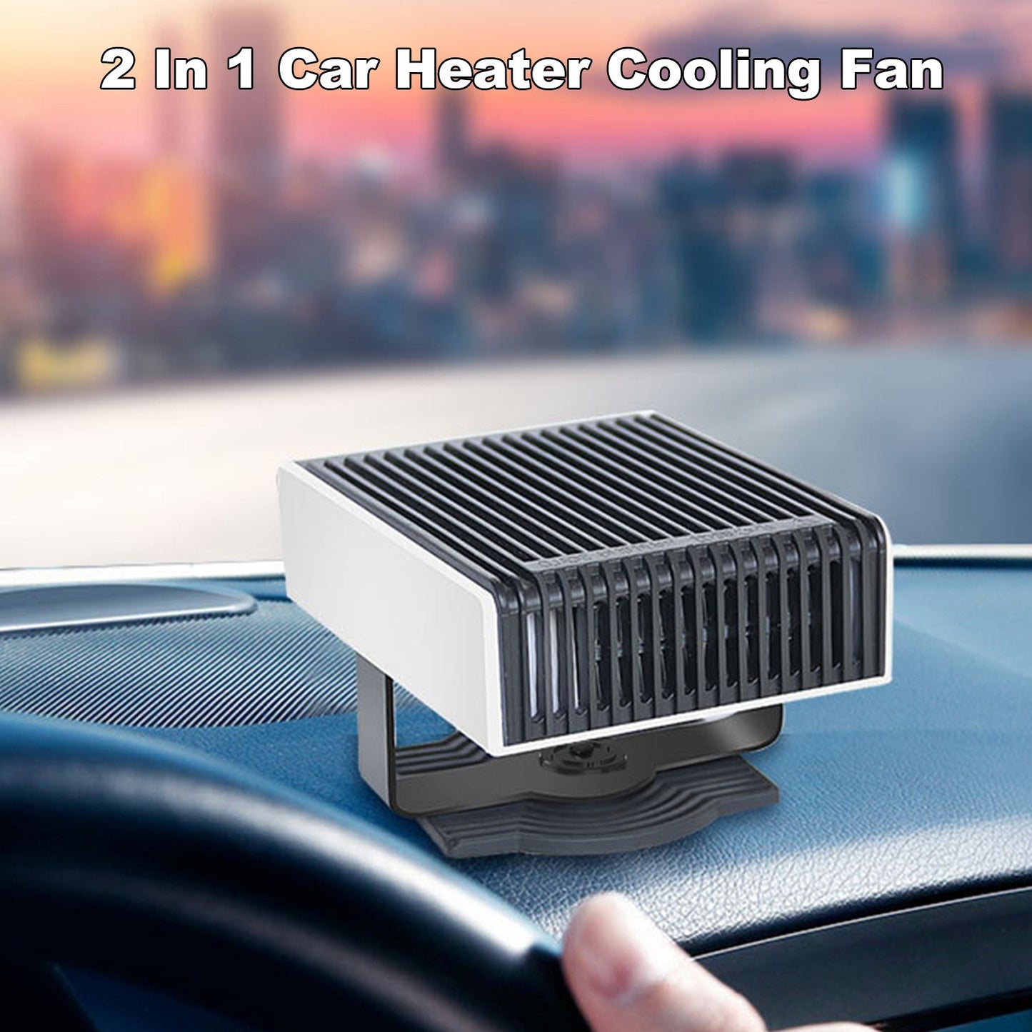 12V Car Heater 150W 2-in-1 Auto Heater Fan Fast Heating Cooling Air Purify 180-degree Rotary Defroster Defogger