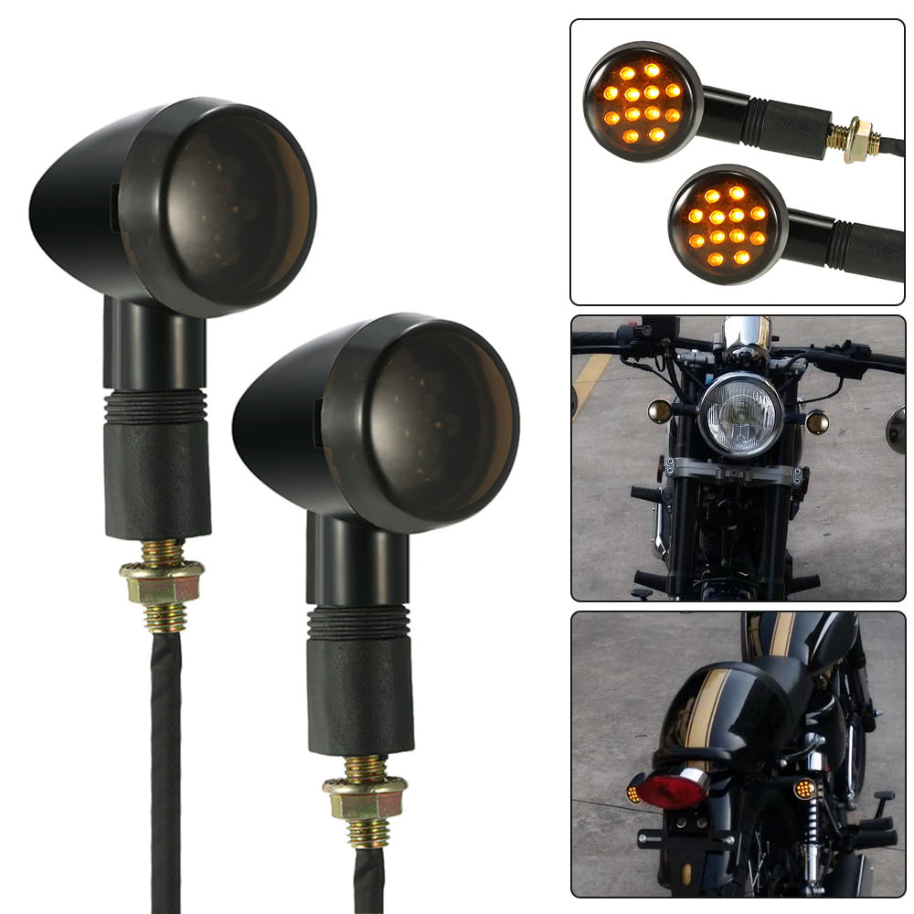 2Pcs 12V Universal Motorcycle LED Turn Signal Light Blinker Indicator Front Rear Tail Light for Harley Cafe Racer Custom